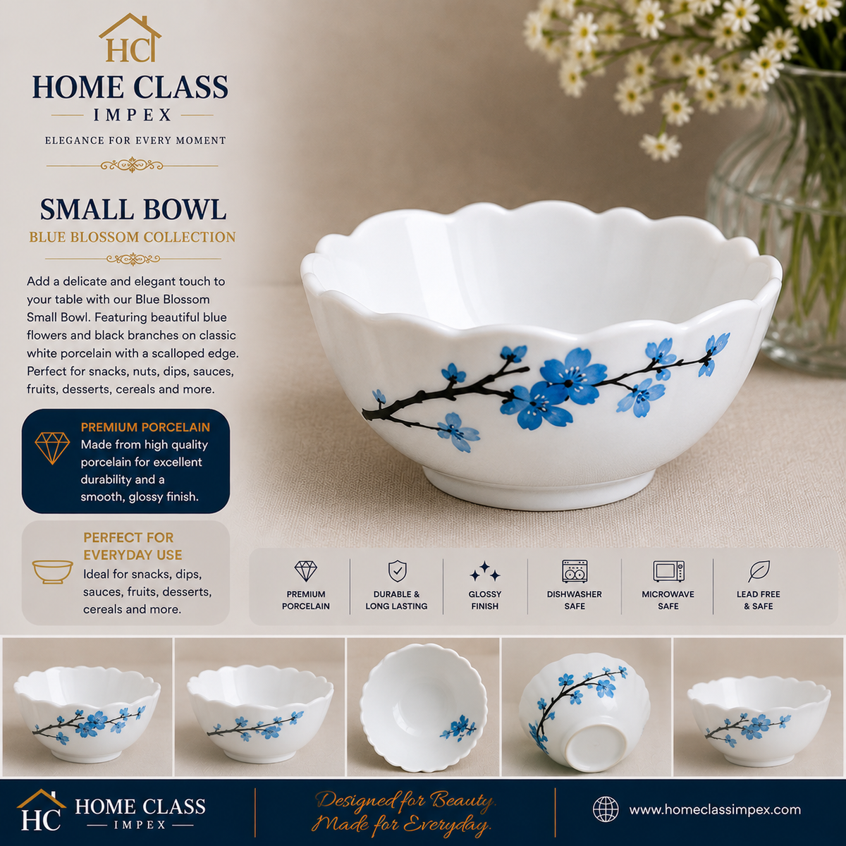 Blue Blossom Porcelain Small Bowl