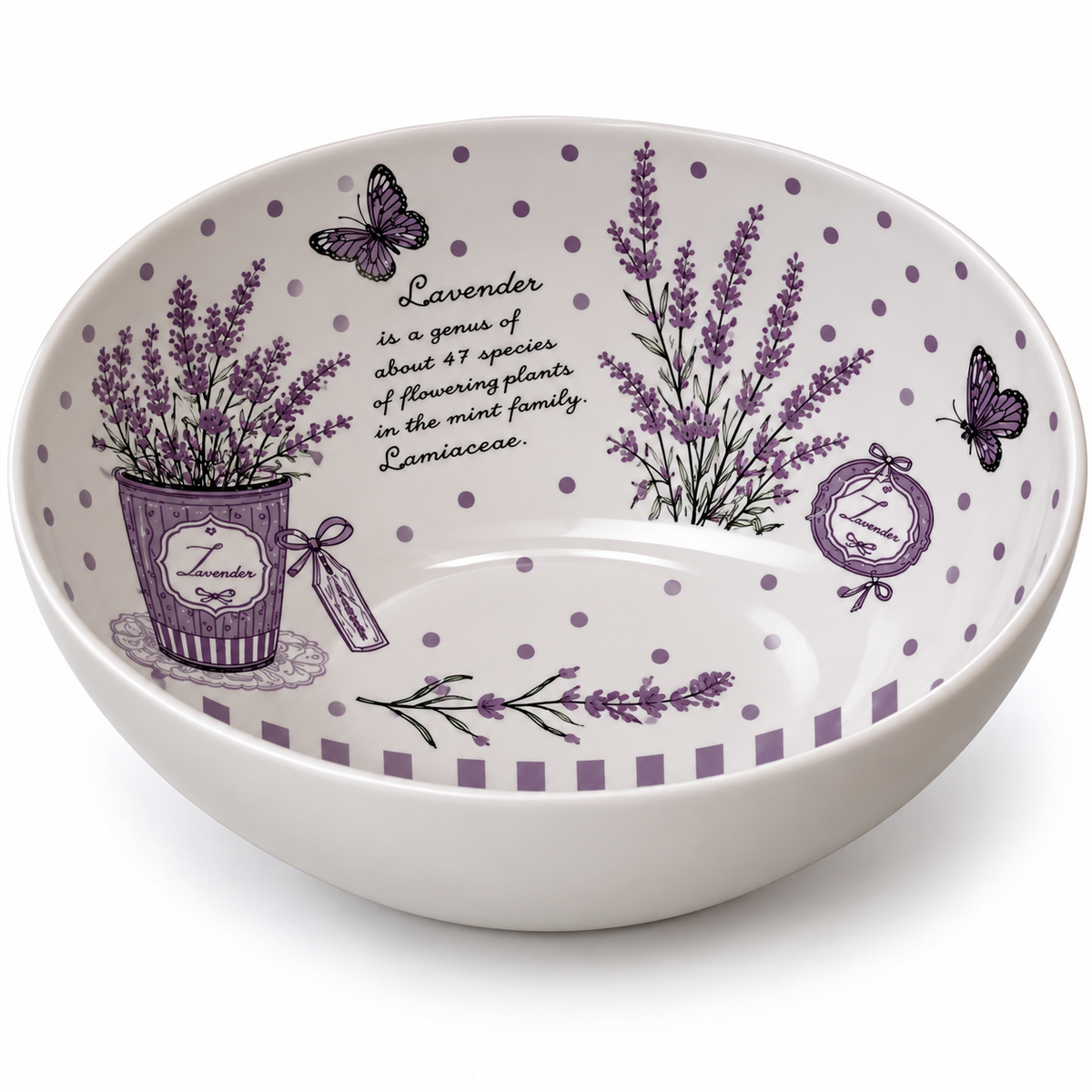 Lavender Butterfly Deep Bowl 7inch