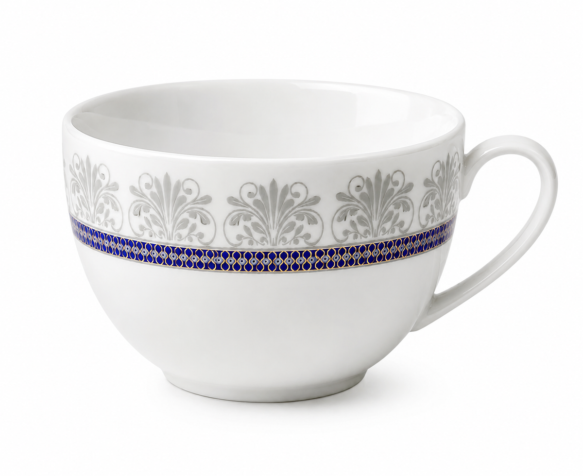 Sterling Blue & Grey Porcelain Cup