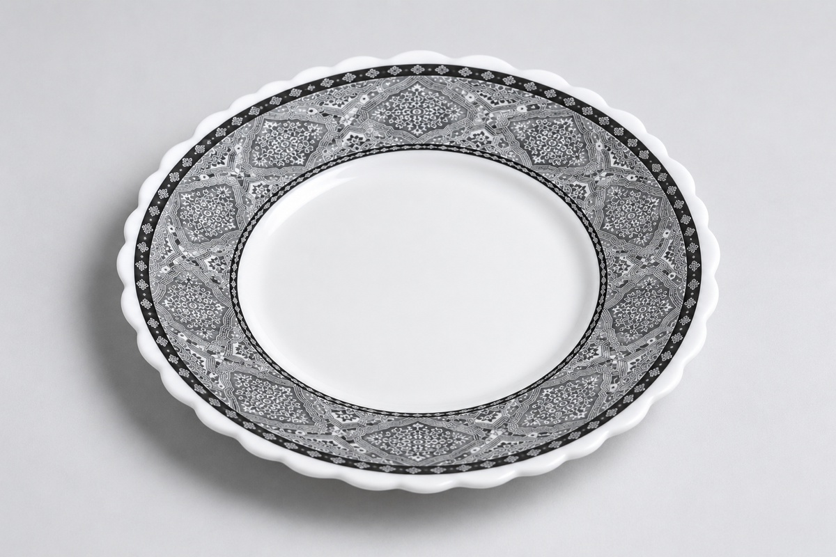 Elegant Grey Ornamental Side / Dessert Plate