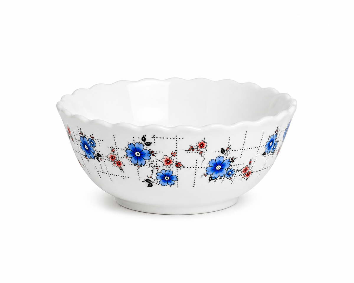 Blue Floral Clover Bowl 7inch