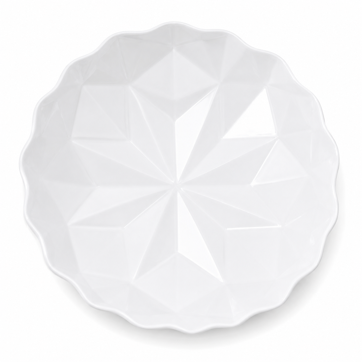 White Scalloped Porcelain Dessert Plate 7.5inch