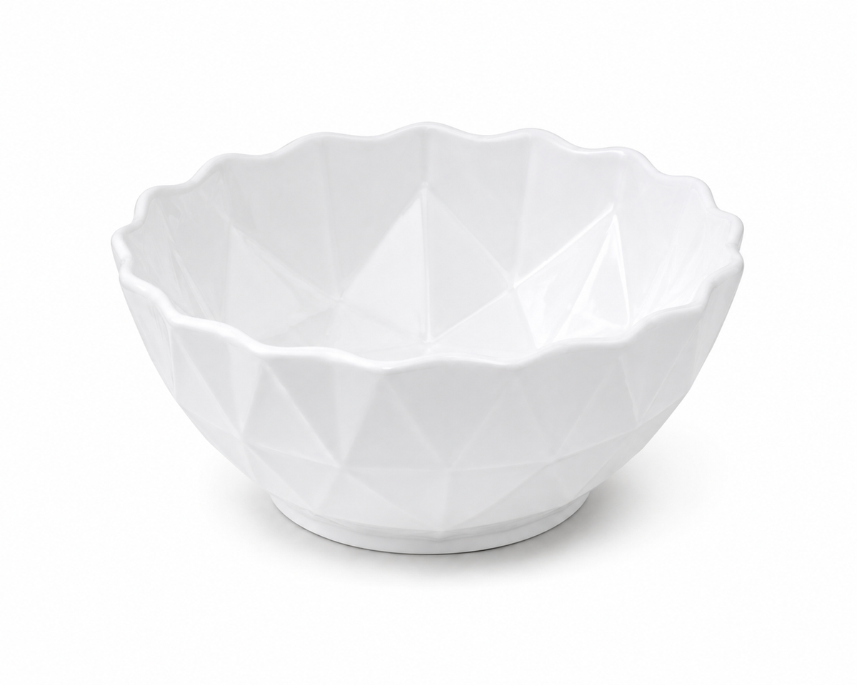 White Scalloped Porcelain Small Bowl 5.5inch