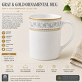 Gray & Gold Ornamental Mug