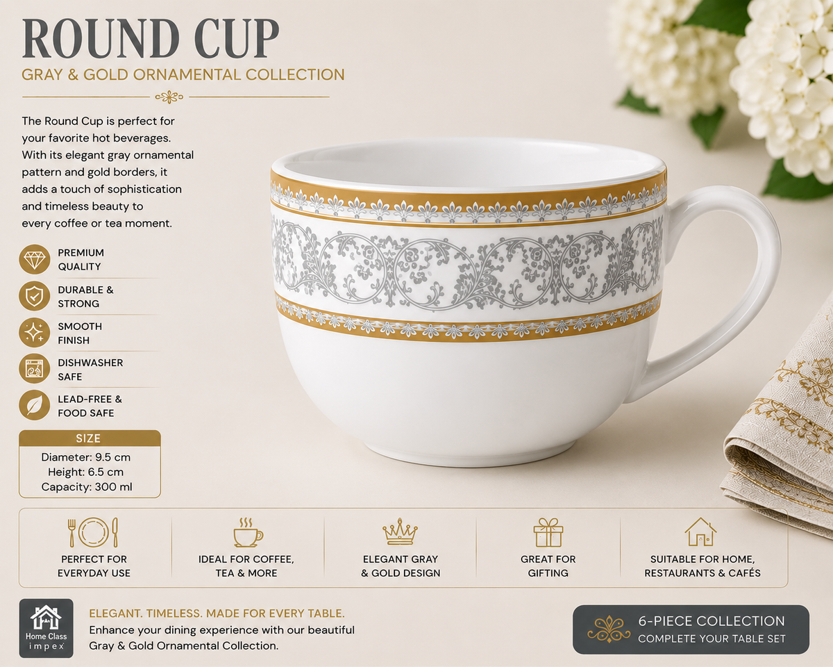 Gray & Gold Ornamental Cup