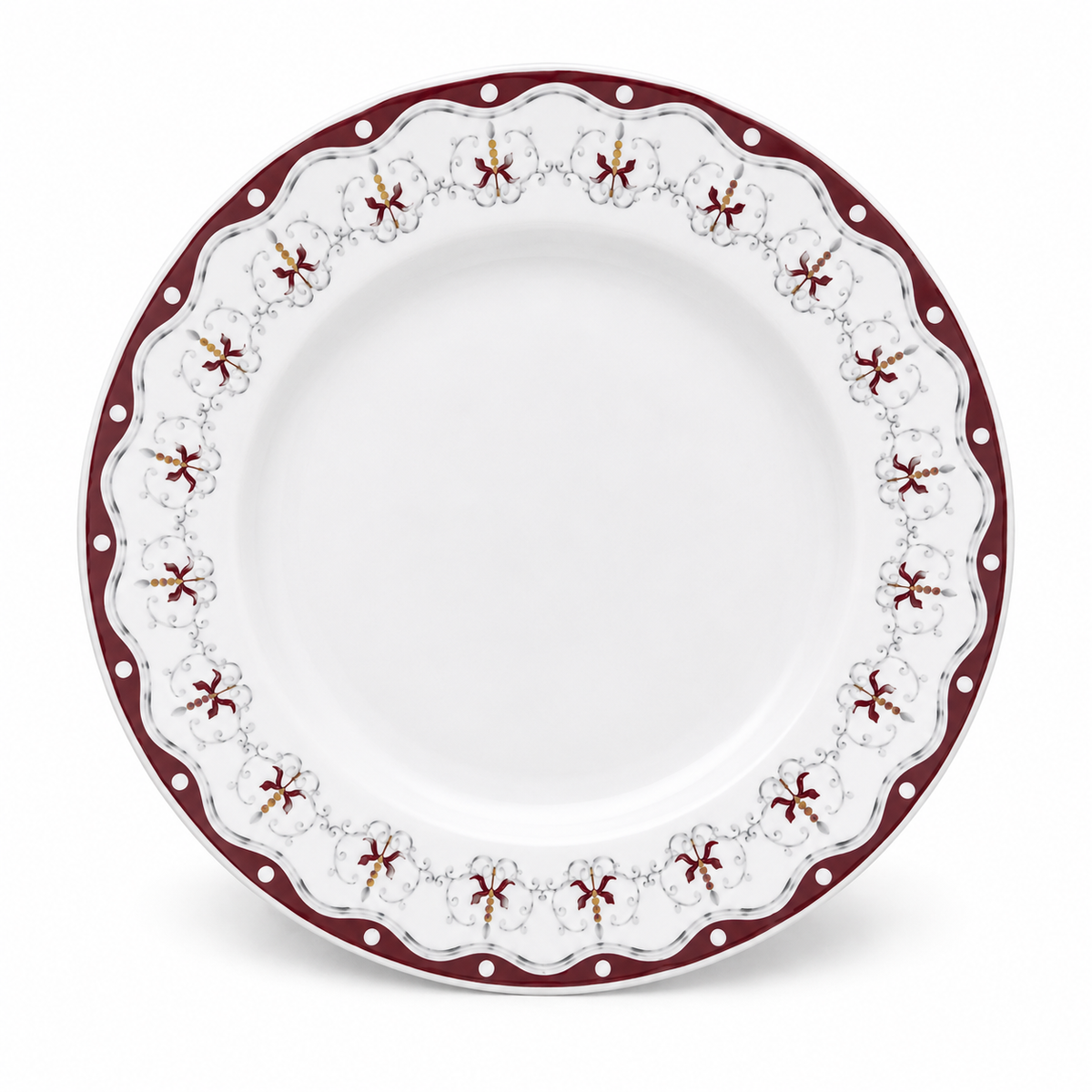 Burgundy Classic Floral Dessert Plate 7.5inch