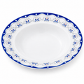 Elegant Blue & Grey Ornamental Deep Soup Plate 9inch
