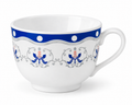 Elegant Blue & Grey Ornamental Porcelain Cup
