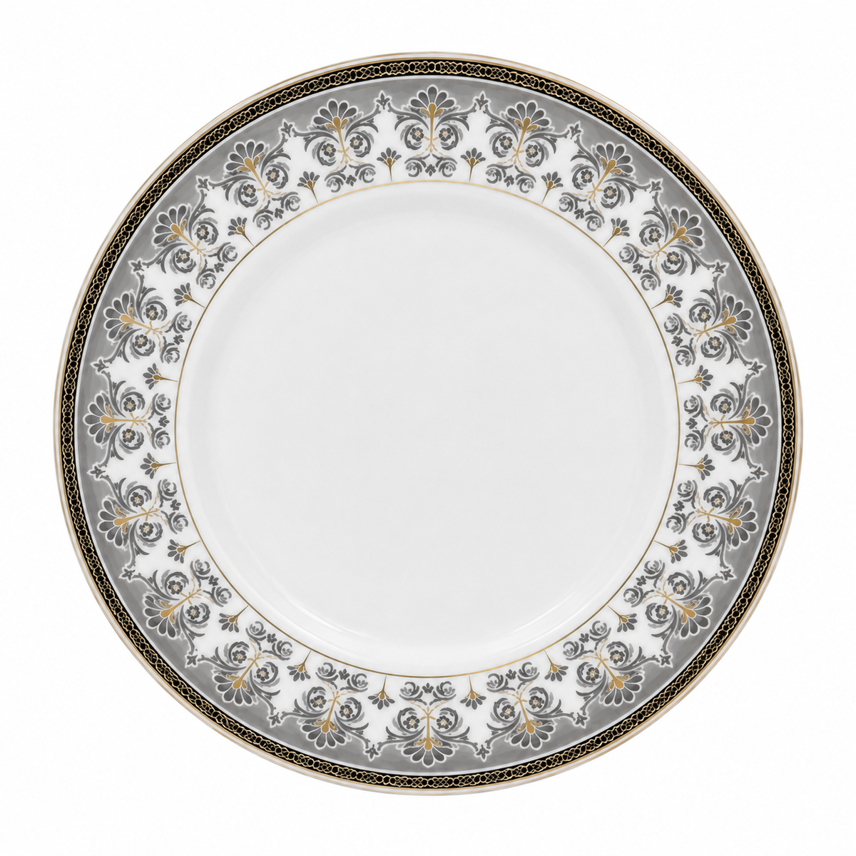 Elegant Grey & Gold Ornamental Dinner Plate 11