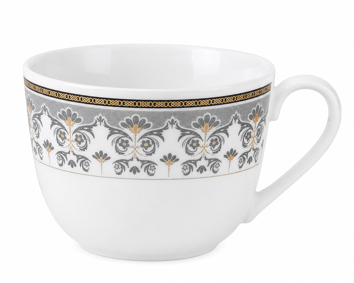 Elegant Grey & Gold Ornamental Cup