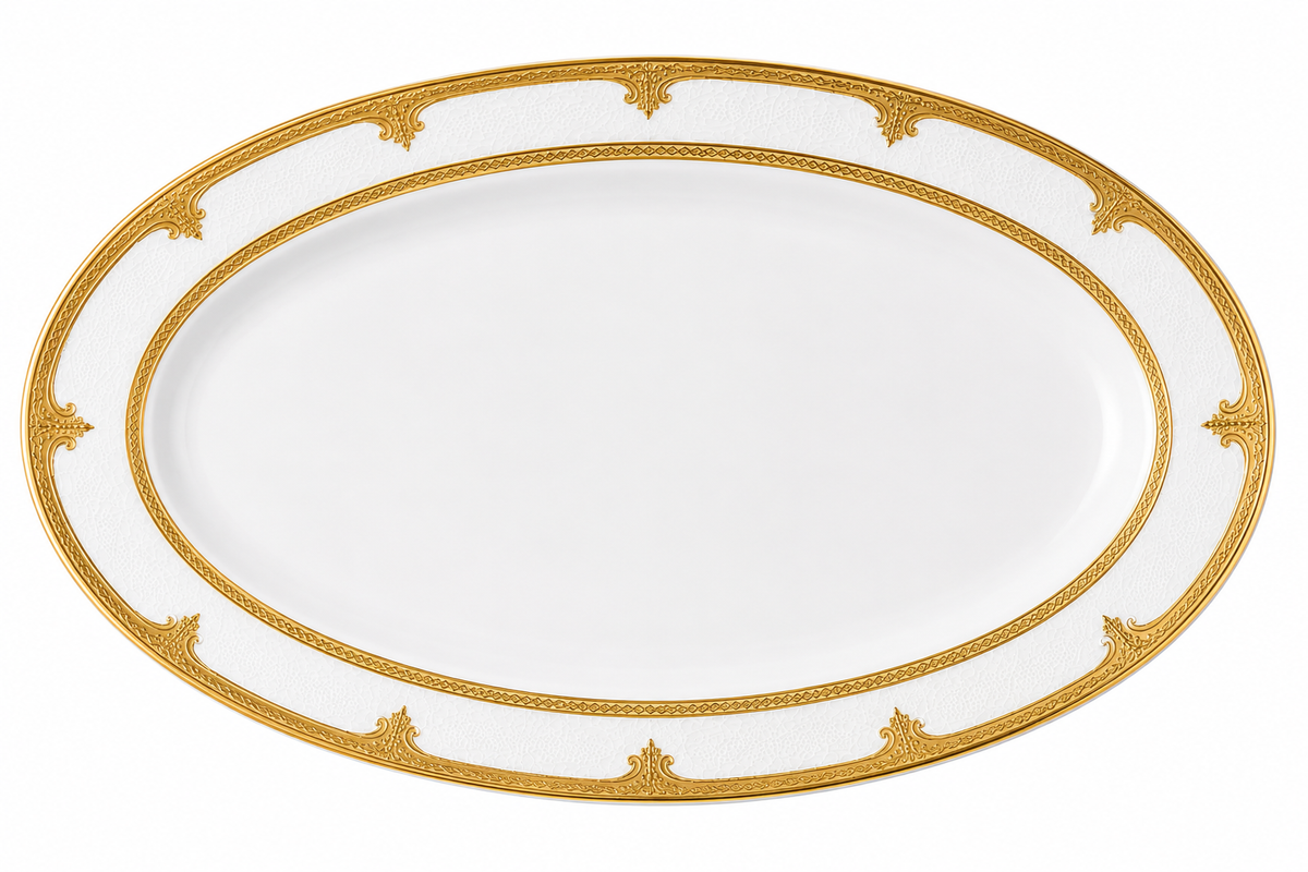 Royal Gold Elegance Oval Serving Plate / Dish