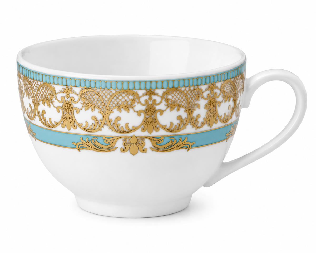 Turquoise Gold Elegance Porcelain Cup