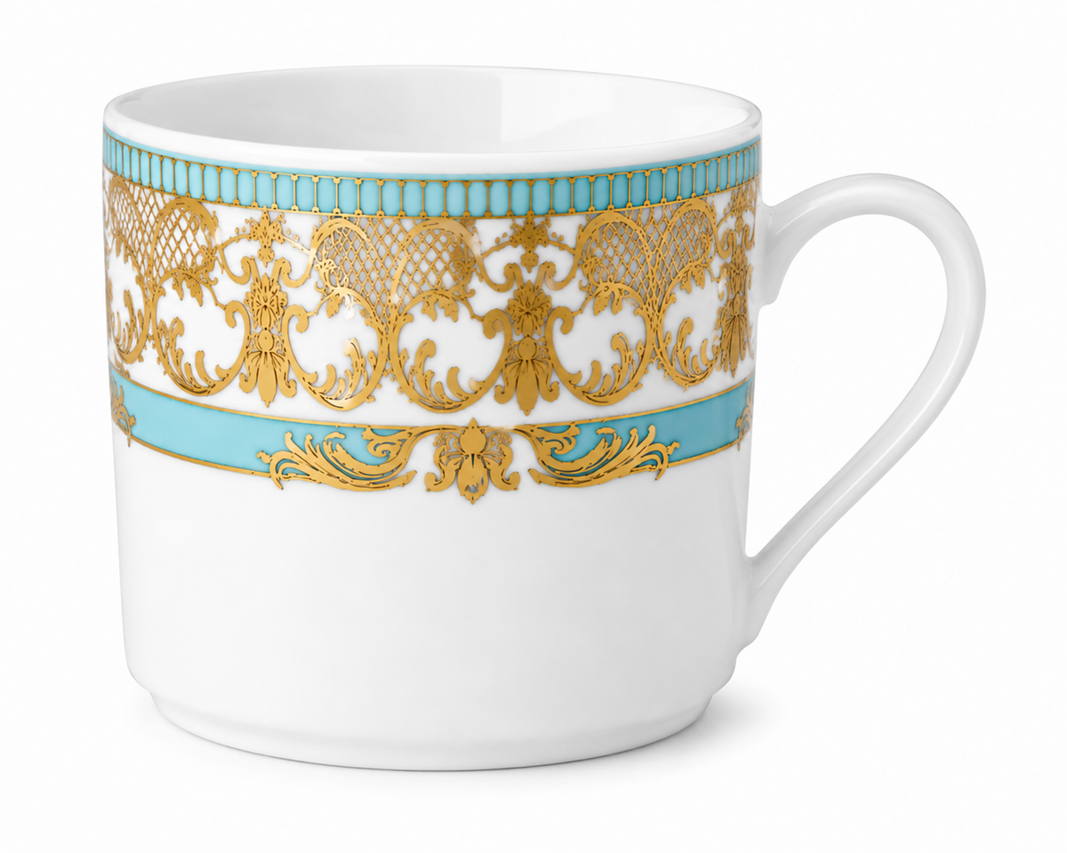 Turquoise Gold Elegance Porcelain Mug