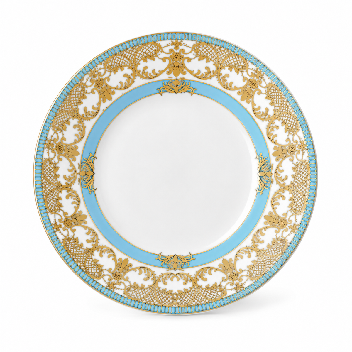 Turquoise Gold Elegance Dessert Plate