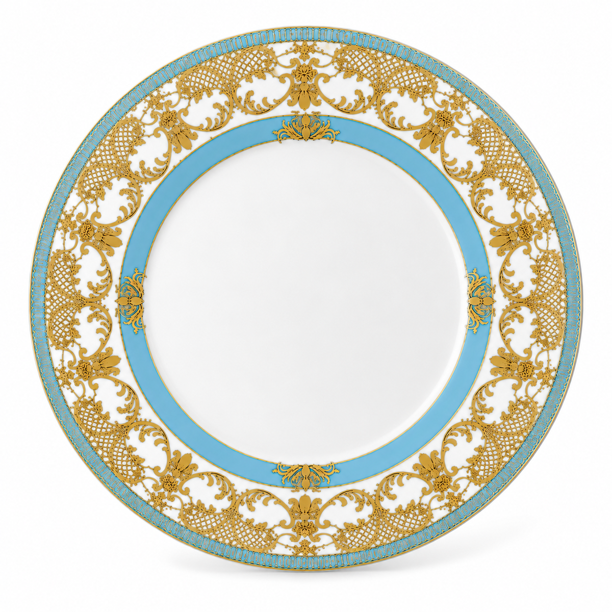 Turquoise Gold Elegance Dinner Plate