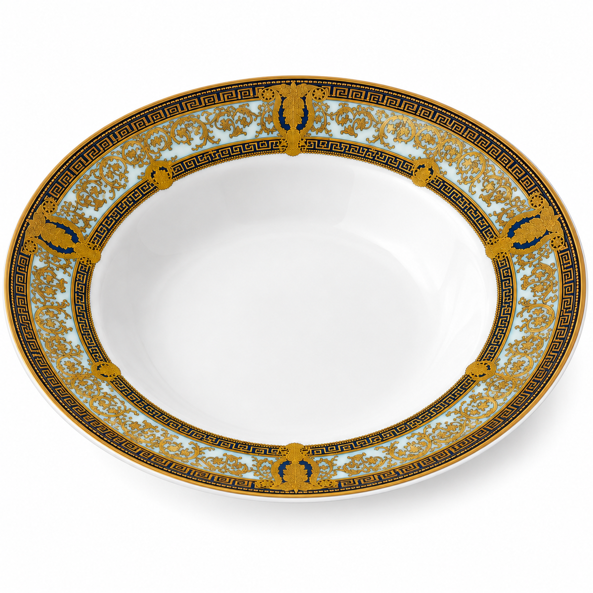 Royal Blue & Gold Elegance Deep Soup Plate
