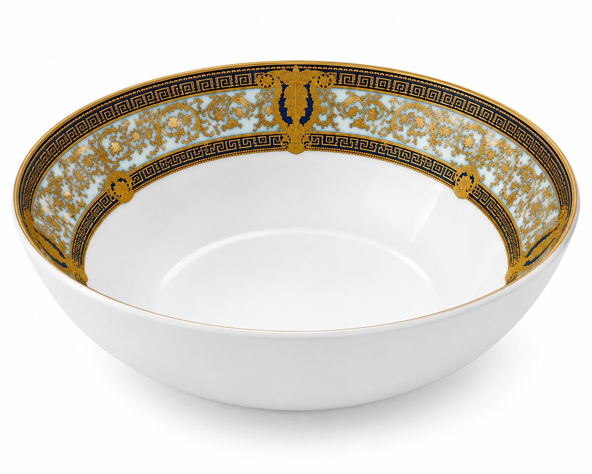 Royal Blue & Gold Elegance Large Bowl