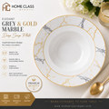 Farfurie adâncă elegantă, din marmură gri cu auriu, 23 cm