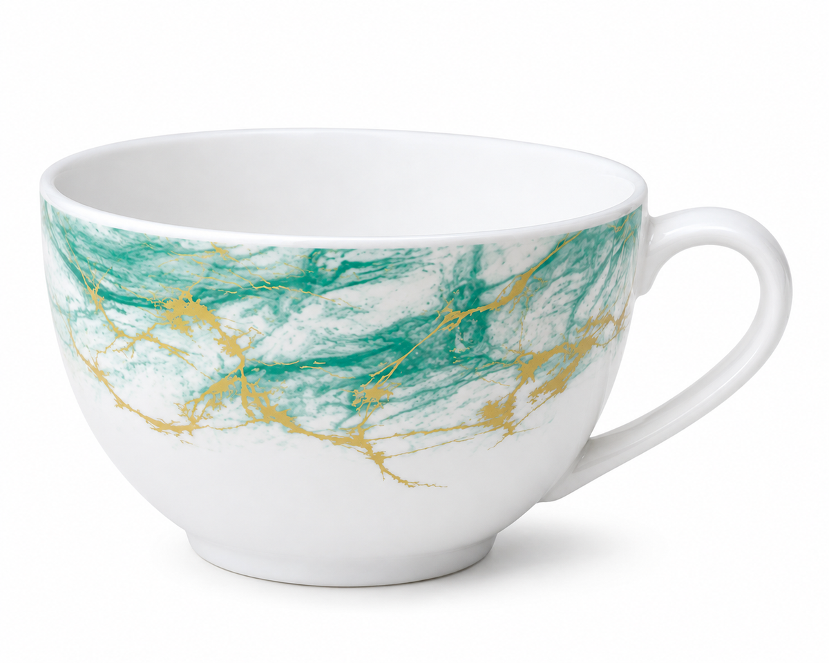 Turquoise Gold Marble Cup