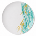 Turquoise & Gold Marble Round Serving Plate 12inch