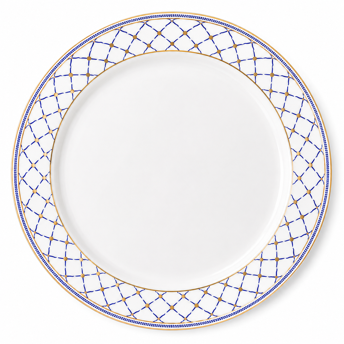 Royal Blue Lattice Round Serving Plate 12inch