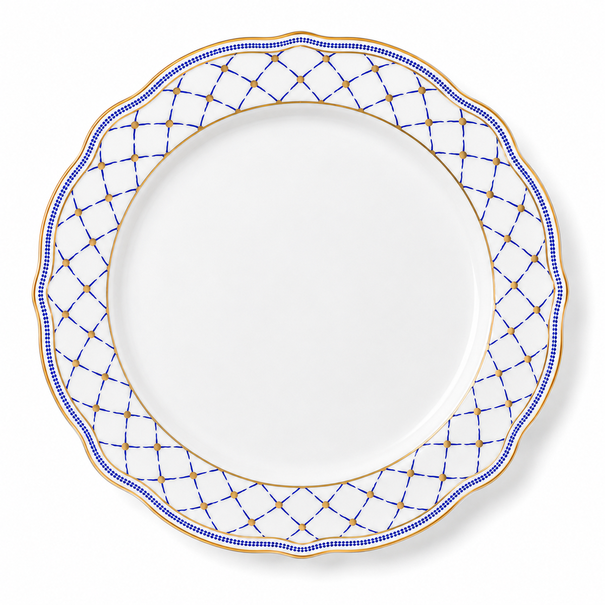 Royal Blue Lattice Dessert Plate 7.5inch