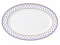Royal Blue Lattice Oval Serving Plate 13inch