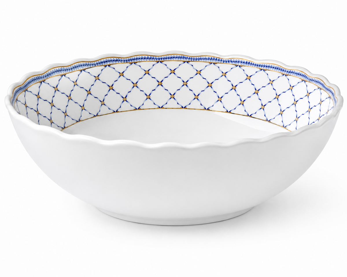 Royal Blue Lattice Serving Bowl 9inch