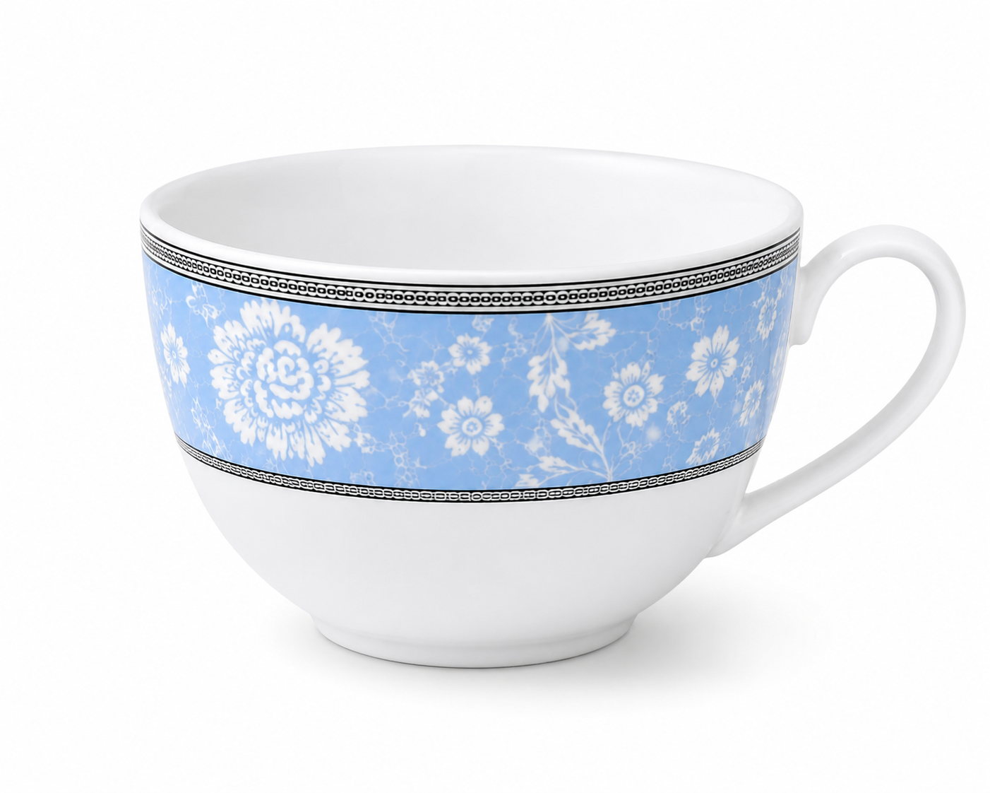 Light Blue Floral Porcelain Cup