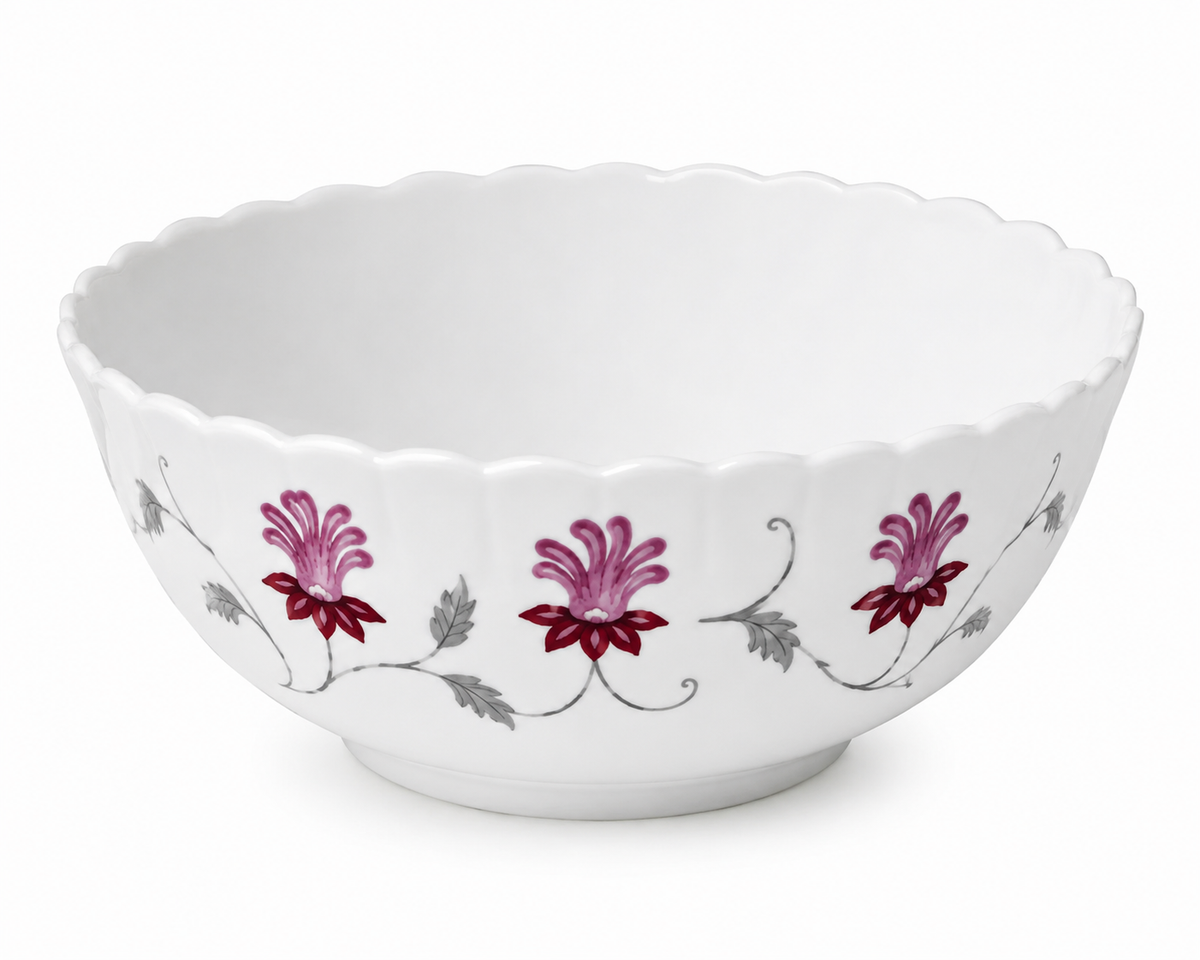 Burgundy Floral Porcelain Bowl