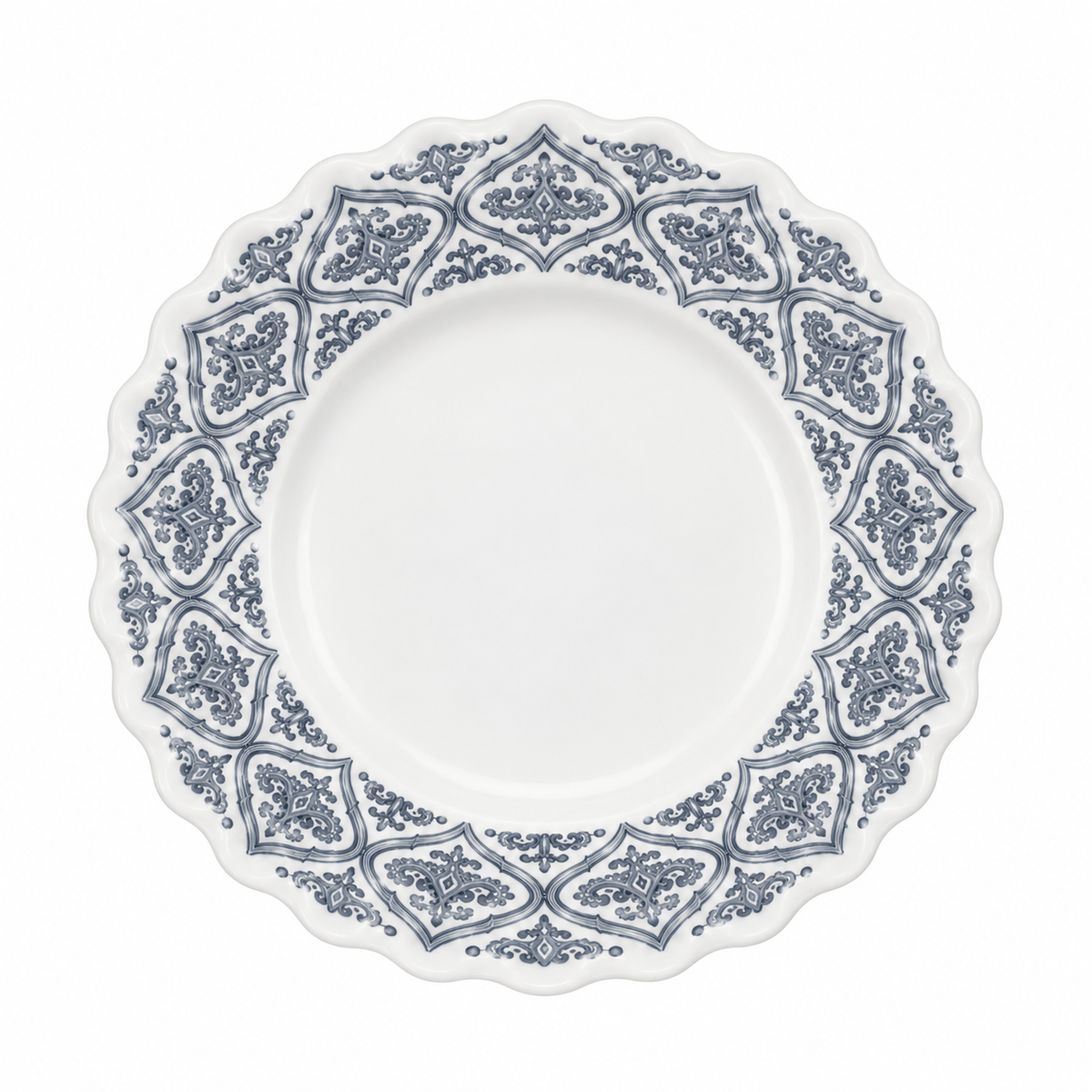 Blue Grey Classic Dessert Plate 7.5inch