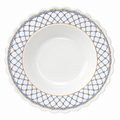 Royal Blue Lattice Deep Soup Plate 9inch