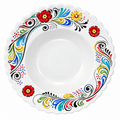 Colorful Ornamental Porcelain Deep Soup Plate 4.9inch
