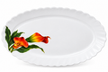 Calla Lily Porcelain Oval Serving Plate 13inch