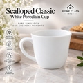 Scalloped Classic White Porcelain Cup