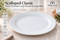 Scalloped Classic White Porcelain Large Round Serving Plate 11inch