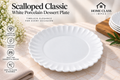 Scalloped Classic White Porcelain Dessert Plate 7.5inch