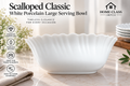 Scalloped Classic White Porcelain Bowl 7inch