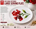 Red Floral Patterned Large Serving Plate 12inch