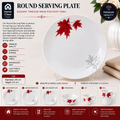 Red Maple Leaf Patterned Porcelain Serving Plate 12inch